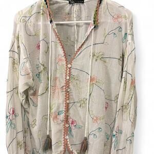 Zara embroidered blouse size small